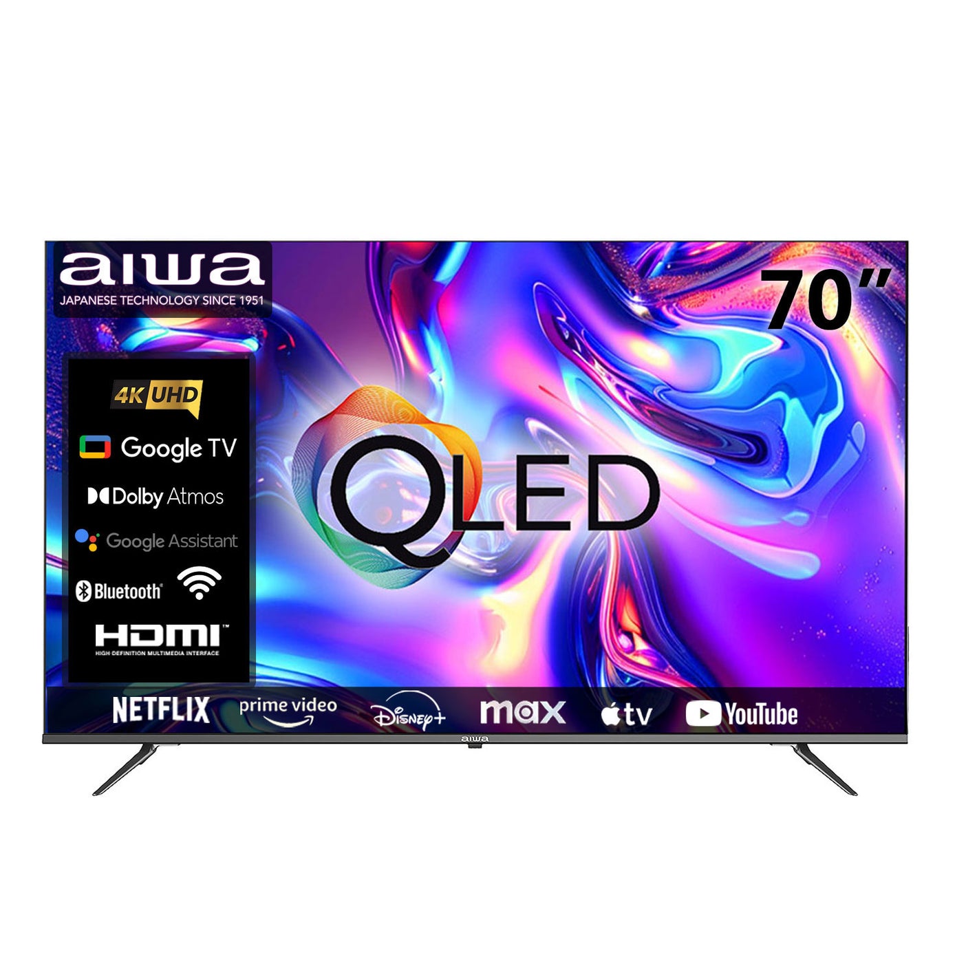 Smart Tv Led Aiwa 70'' 4K Uhd Qled Bluetooth Sistema Google Tv