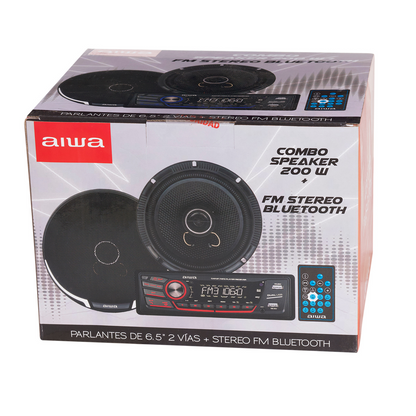 Combo Radio Bluetooth 1 Din + Parlante Auto Aiwa Caw-2016Bt