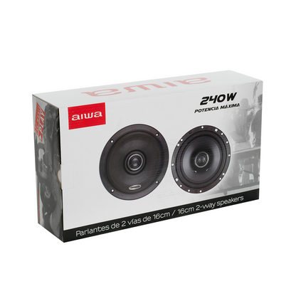 Parlantes Para Auto 16cm 2 Vías 240 Watts Aiwa AWS-1665P