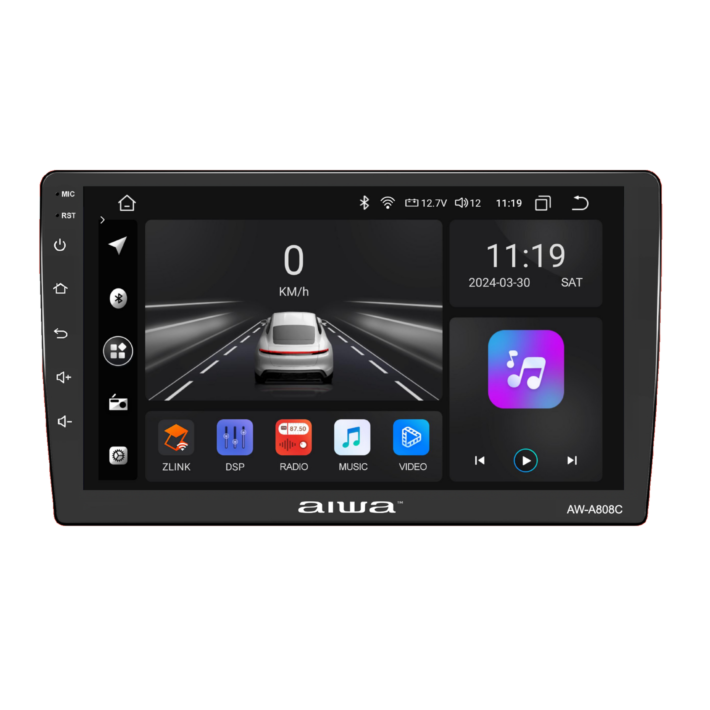 Radio Auto Android Aiwa 2 Din Hd 9'' 2gb Ram Wifi Aw-a808c
