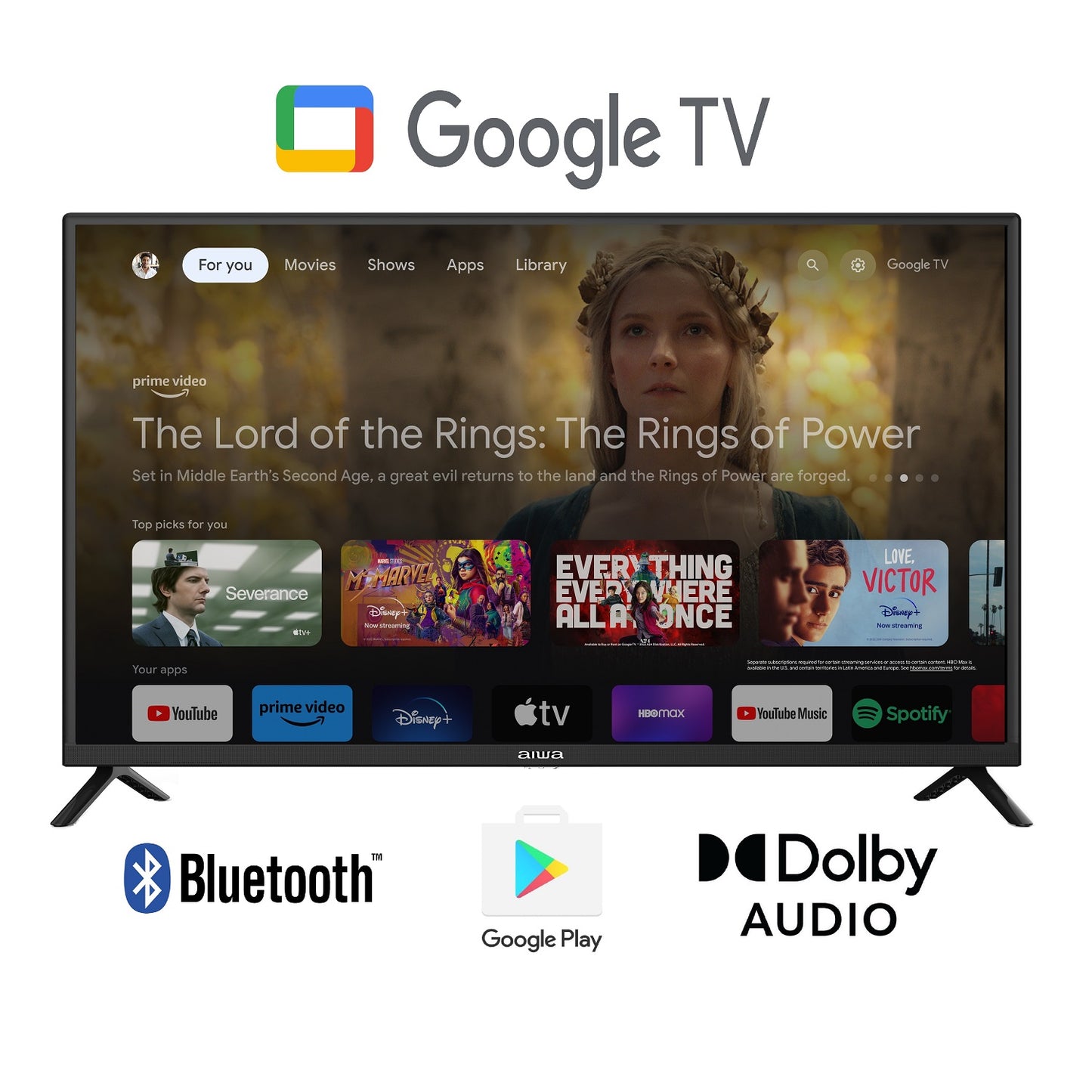 Smart Tv Led Aiwa 32'' Hd Bluetooth Sistema Google Tv