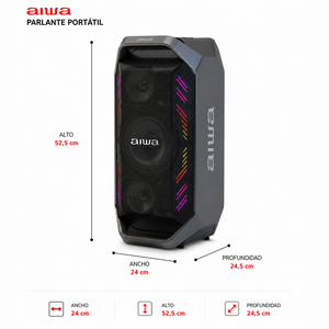 Parlante Portatil Bluetooth Aiwa 90w Con Radio Fm Aw-a521