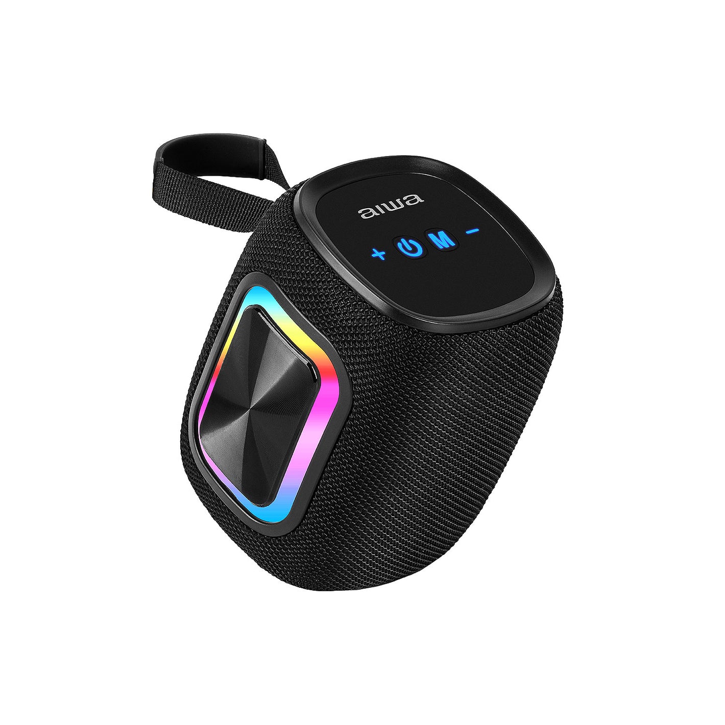 Parlante Bluetooth Aiwa 12w Radio Fm Luz Rgb Aw-kb61 Negro