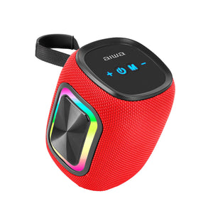 Parlante Bluetooth Aiwa 12w Radio Fm Luz Rgb Aw-kb61 Rojo