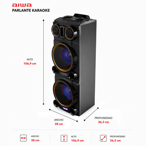Parlante Karaoke Bluetooth Radio Fm Aiwa Party Plus 200w