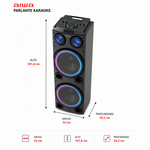 Parlante Karaoke Bluetooth Radio Fm Aiwa 50w X2 Aw-poc14