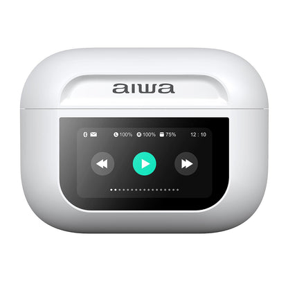 Audífonos Aiwa In Ear Pantalla Táctil Bluetooth Aw-Twsgpro Blanco