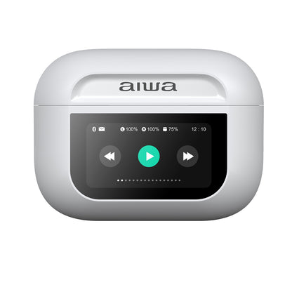 Audífonos Aiwa In Ear Pantalla Táctil Bluetooth Aw-Twsgpro Blanco