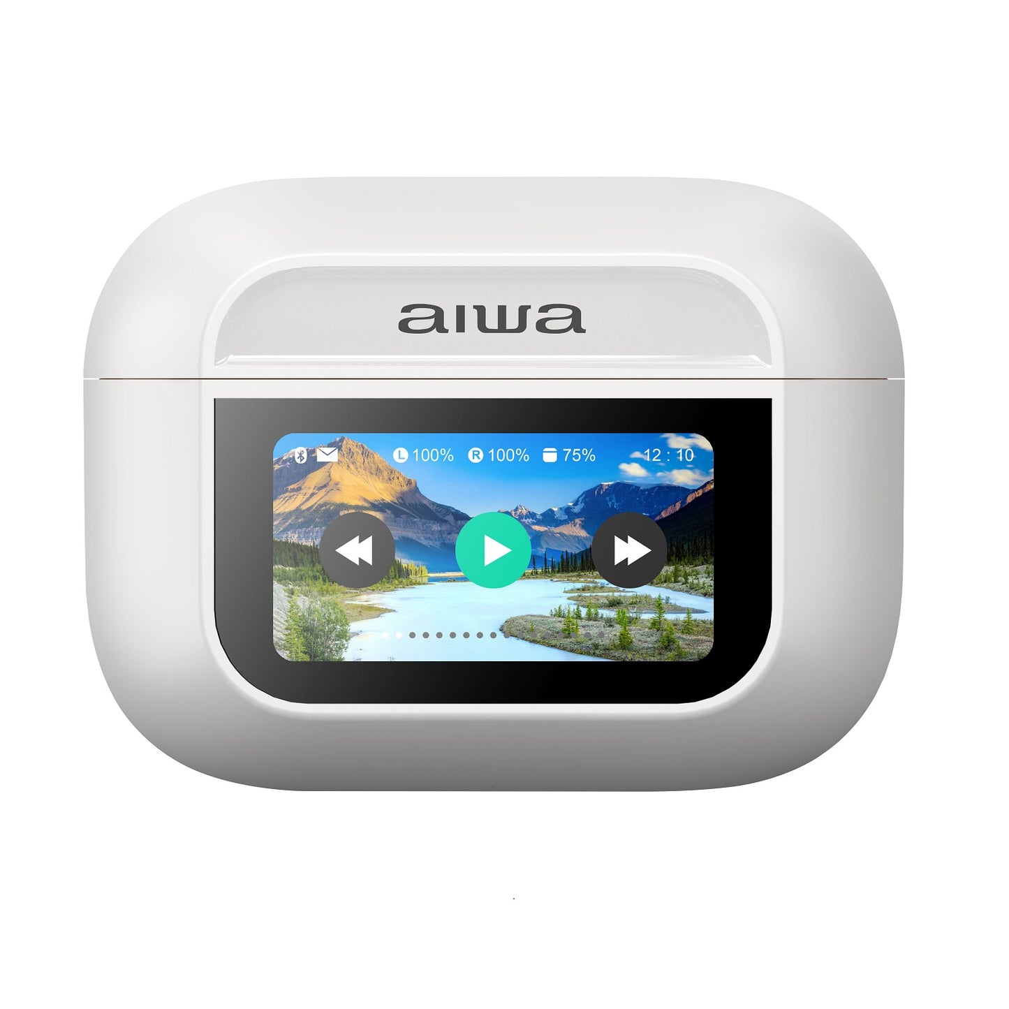 Audífonos Aiwa In Ear Pantalla Táctil Bluetooth Aw-Twsgpro Blanco