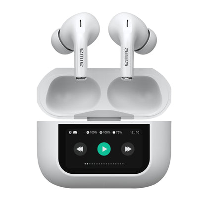 Audífonos Aiwa In Ear Pantalla Táctil Bluetooth Aw-Twsgpro Blanco