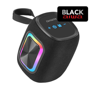 Parlante Bluetooth Aiwa 12w Radio Fm Luz Rgb Aw-kb61 Negro