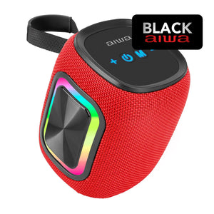 Parlante Bluetooth Aiwa 12w Radio Fm Luz Rgb Aw-kb61 Rojo