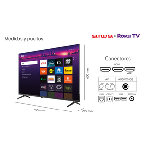 Smart Tv Aiwa 43'' Fhd Wifi Sistema Roku Tv AW-43B2RK