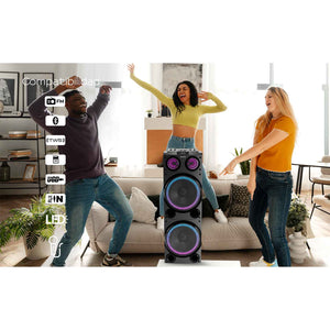 Parlante Karaoke Bluetooth Radio Fm Aiwa 50w X2 Aw-poc14