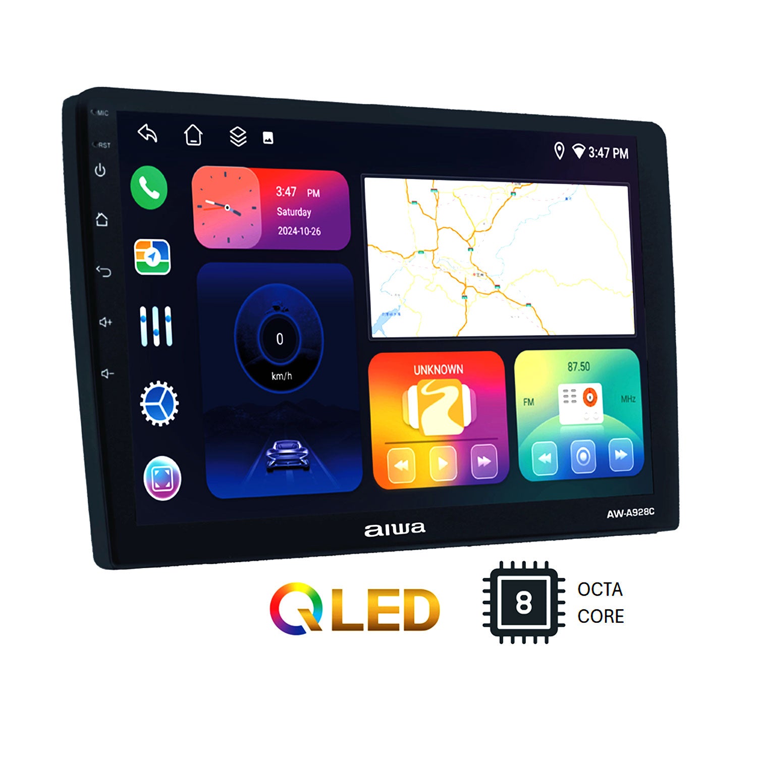 Radio Auto Aiwa 2 Din Android Octacore Hd De 9'' Aw-a928c
