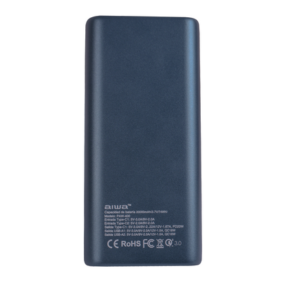 Cargador Batería Externa Power Bank 20.000mah Aiwa Paw-400