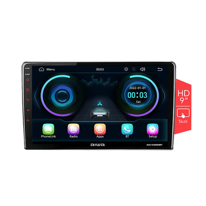 Radio Auto 2 Din Linux Qled Hd De 9'' Aiwa Aw-w890bt